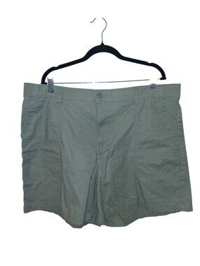 Women's Green Cargo Shorts Size XL Casual Cotton Utility Pocket Summer